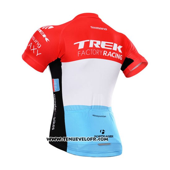 2015 Maillot Ciclismo Trek Factory Racing Factory Racing Blanc Rouge Manches Courtes et Cuissard